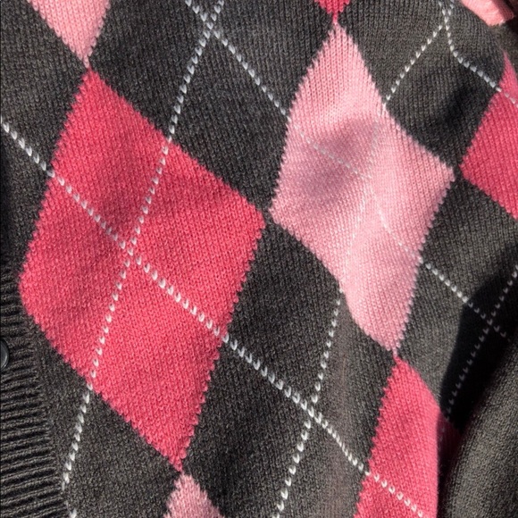 vintage pink/grey argyle sweater - Picture 2 of 3